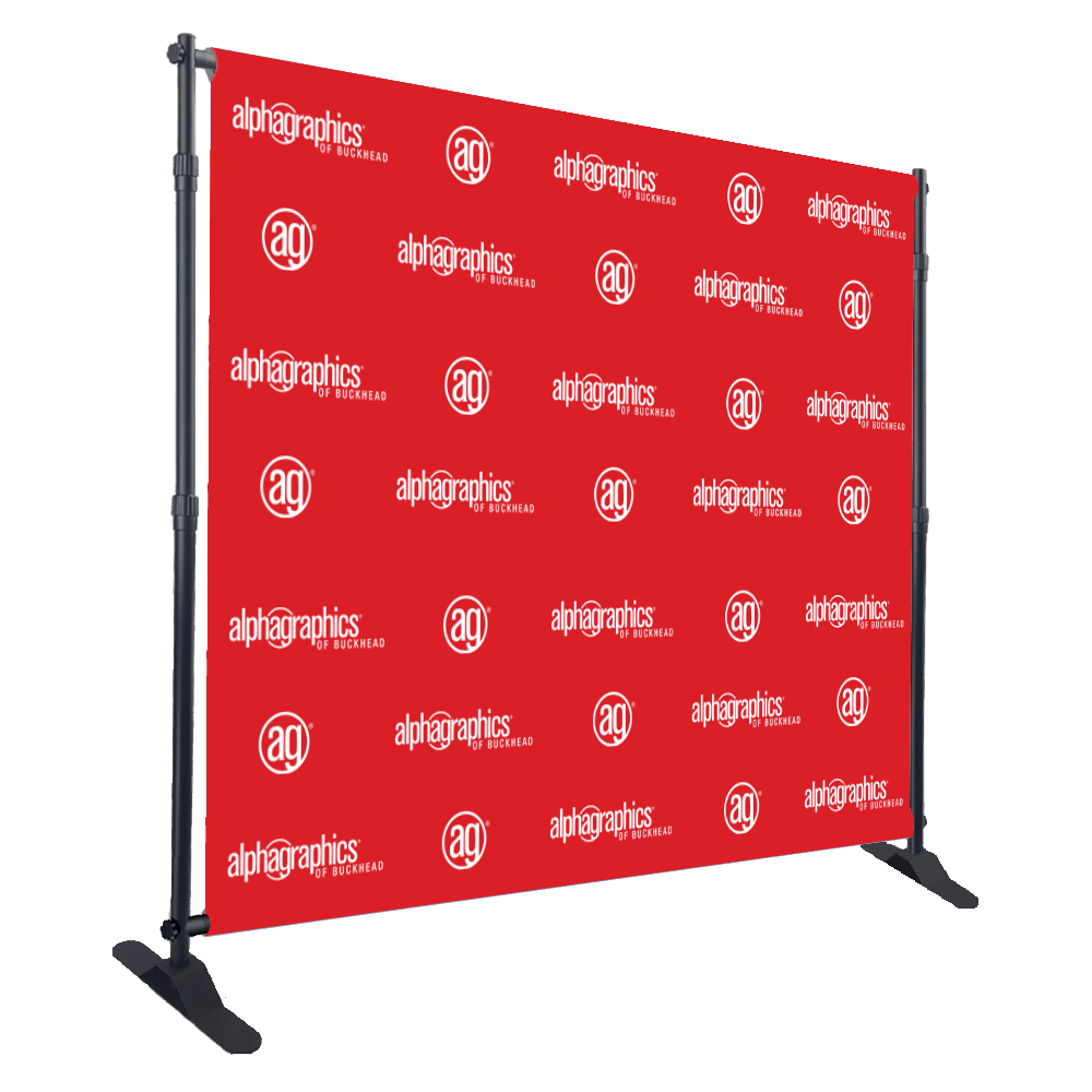 An image of a step and repeat backdrop.